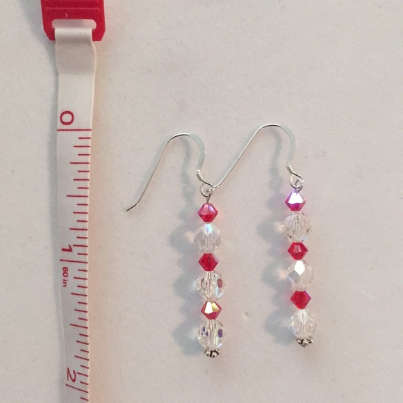 3/$30 Line drop crystal sterling handmade earrings - Picture 3 of 3
